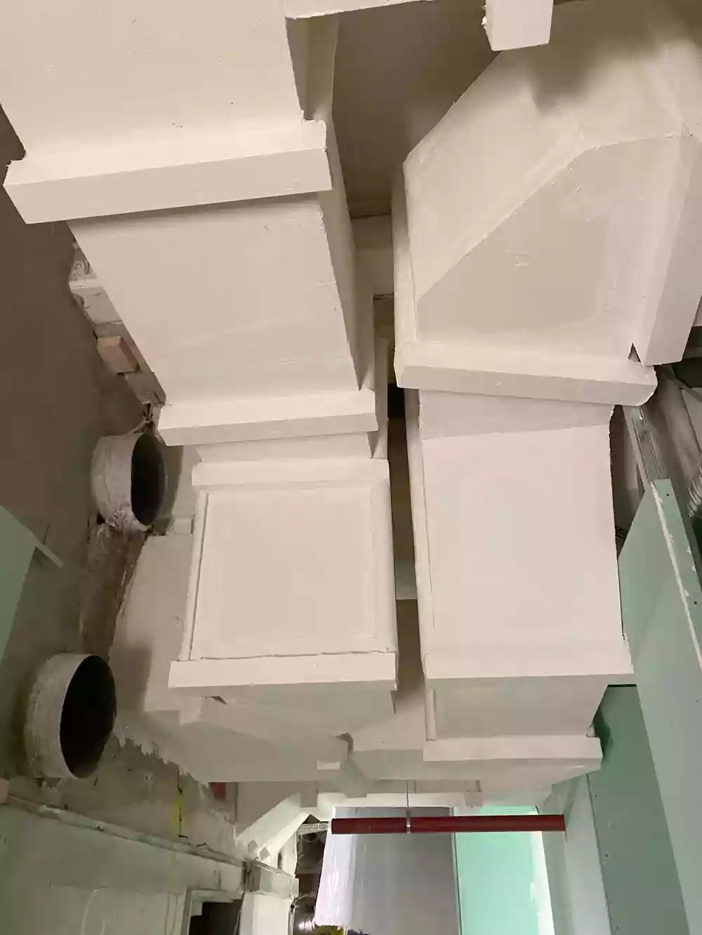 Détail du jointement d'une gaine staff coupe-feu — EOLE RER E