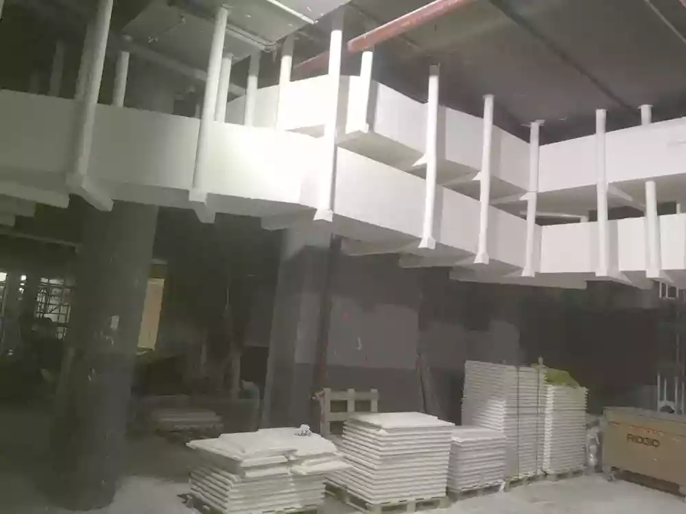 Plaques Geotec et gaine staff pour protection incendie — EOLE RER E